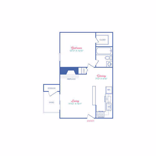 1 Bed • 1 Bath 10204 floor plan